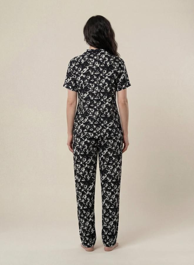 ميش طقم بيجاما من بنطال وقميص قطن بطبعة زهور - Image 4